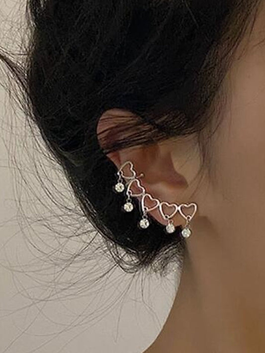 1 Pair Stud Earrings For Street Date Alloy Sweet Heart for Women