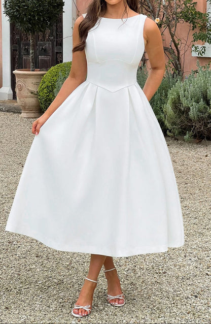 Alejandra Midi Dress-Ivory