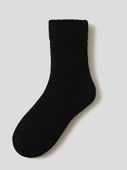 Crew Socks Thick Winter Warm Socks Home Office Work Solid Color Wool Spandex Nylon Basic Casual Classic Warm Casual 1 Pair for Women