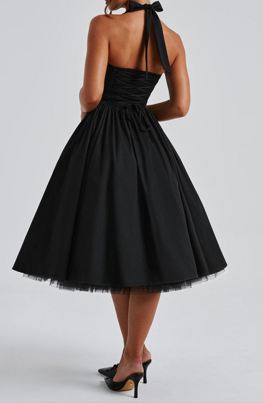 Nicole Midi Dress - Black