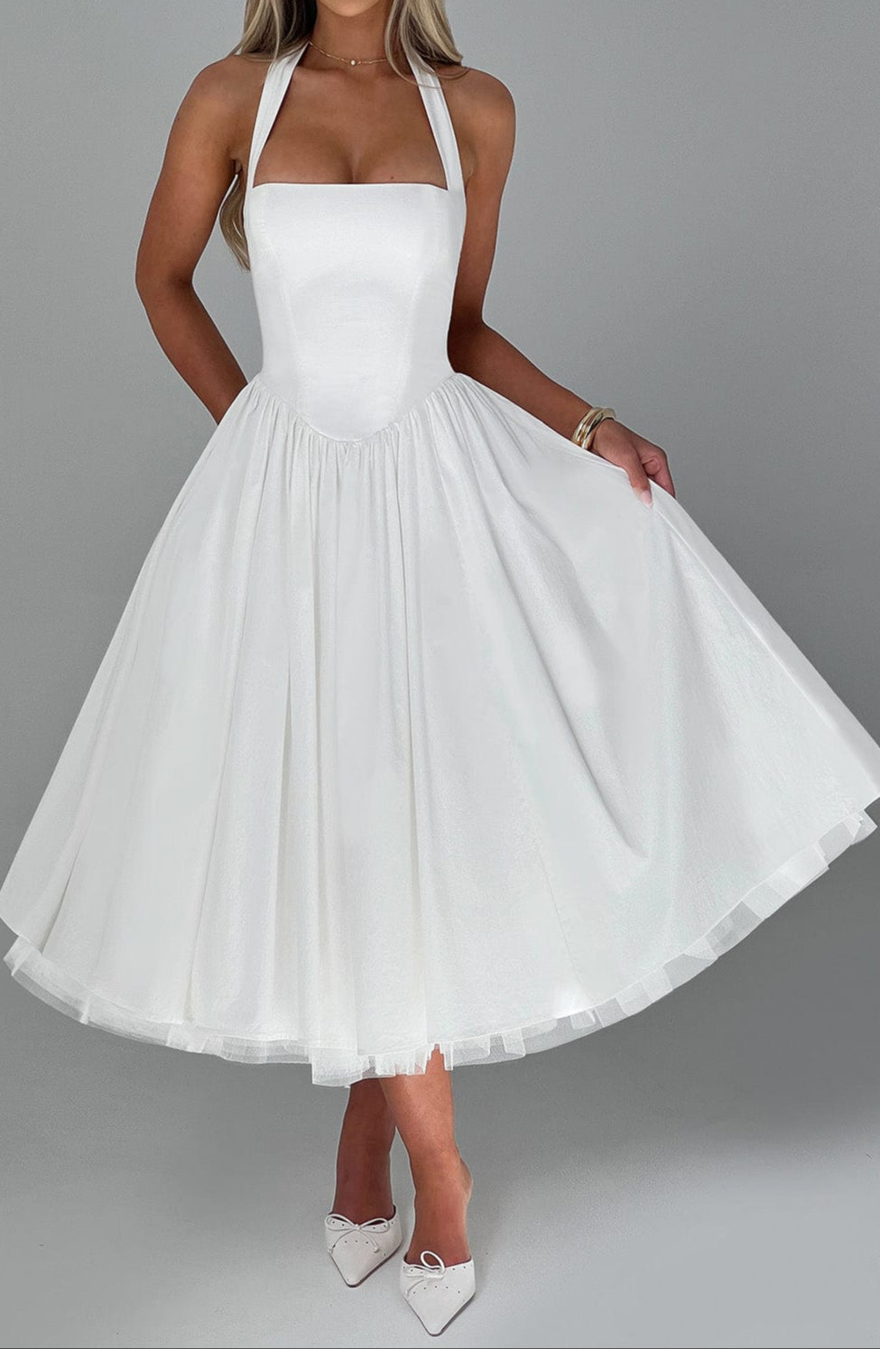 Chloe Midi Dress - Ivory