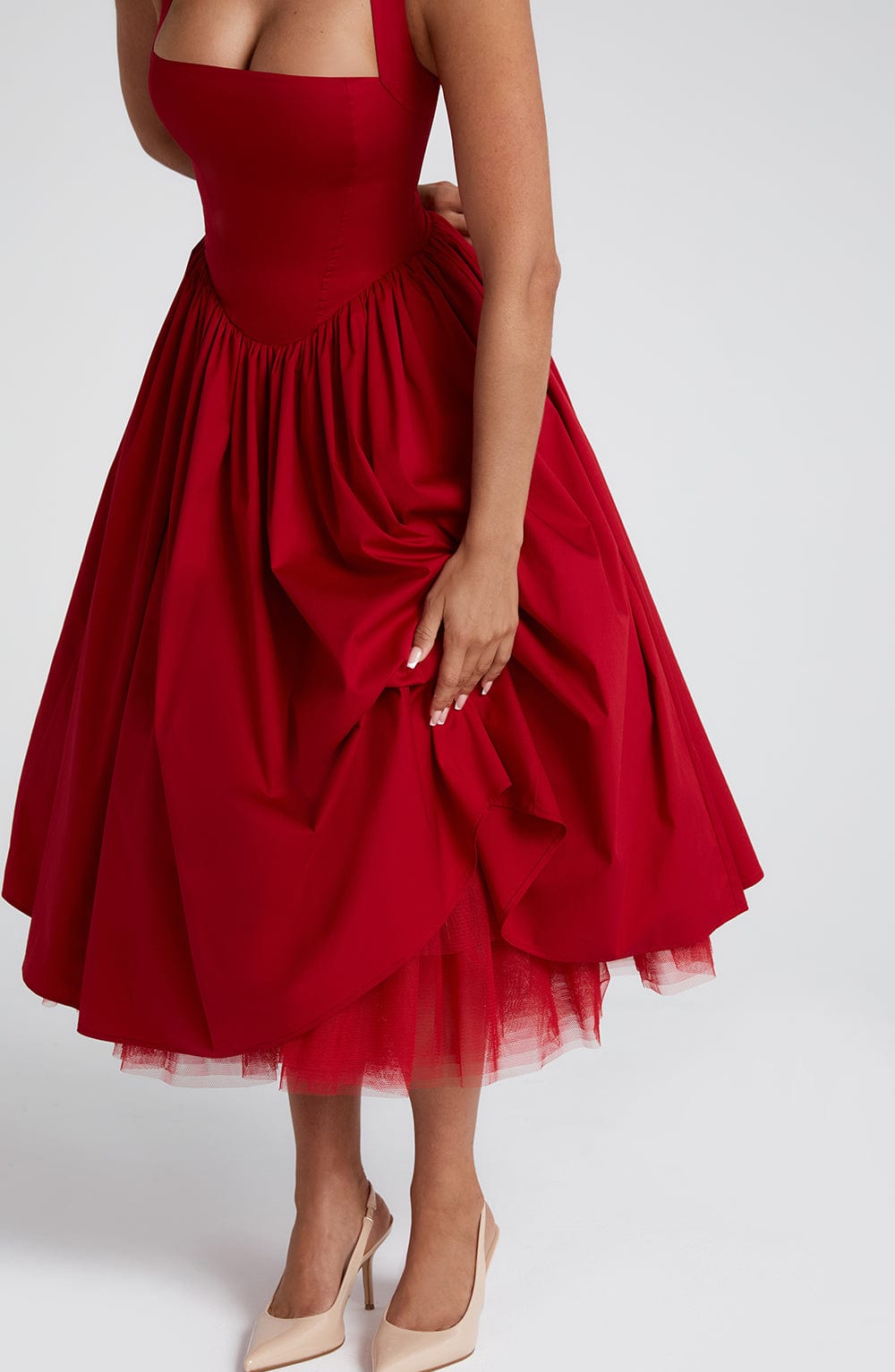 Triana Midi Dress - Red