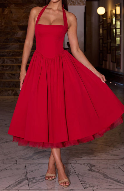 Paolina Midi Dress - Red