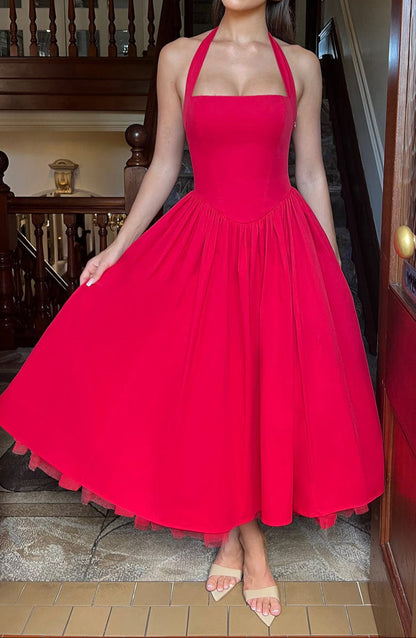 Triana Midi Dress - Red