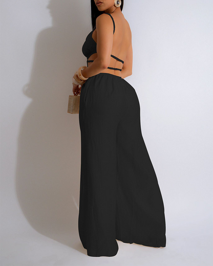 Cut-Out Wide-Leg Jumpsuit