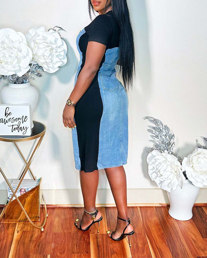 Denim Patchwork Dress