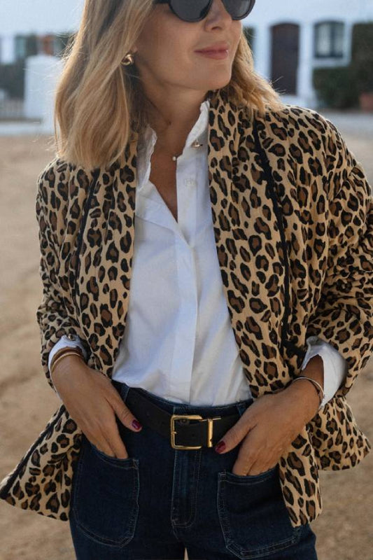 Quilted Leopard-print Jacket