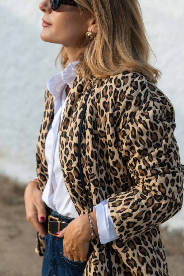 Quilted Leopard-print Jacket