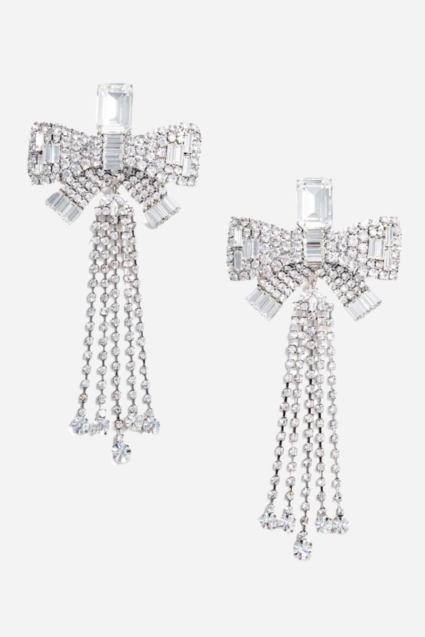 Daphne Diamond Bow Tassel Earrings