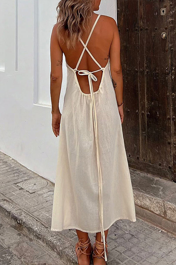 Vestidos sexis con cuello en V, espalda descubierta y frenillo estampado 