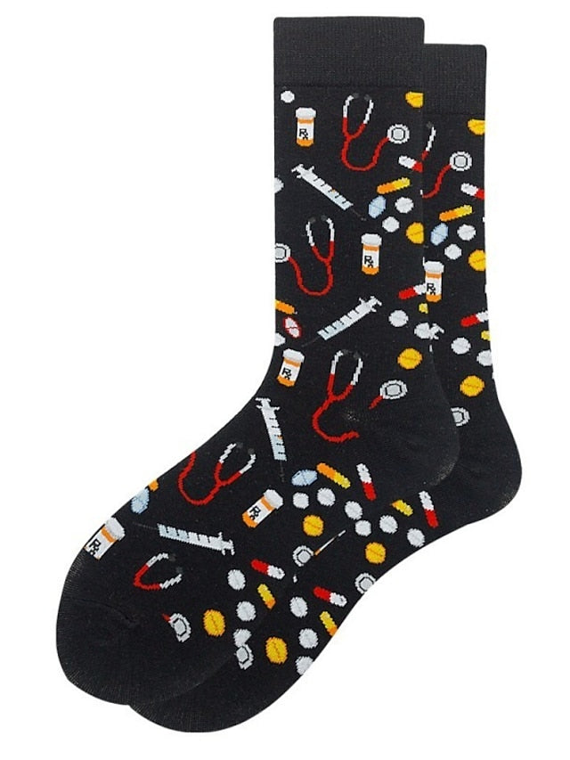 Unisex Crew Socks Work Daily Holiday Animal Patterned Dot Flower Polyester Cotton Simple Casual Lolita Casual Cute Casual / Daily 1 Pair for Women