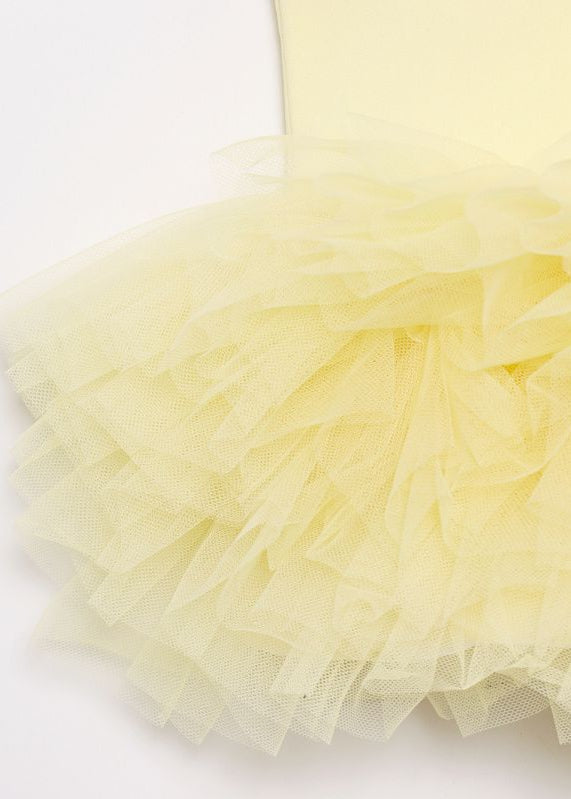 Limoncello Ruffle Peplum Top – V-Neck Tulle Cami Blouse