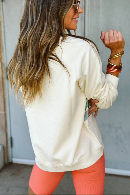 Sudadera con bloques de color arcoíris color albaricoque 