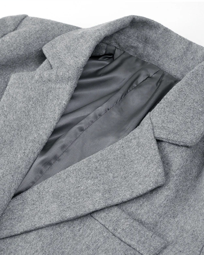 Long Comfortable Casual Tweed Coat