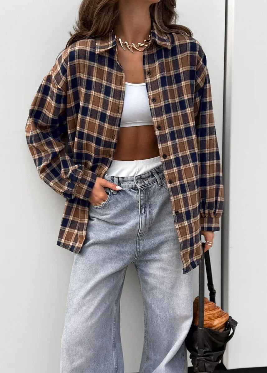 Westwood Plaid - Oversized Flannel Button-Up Shirt