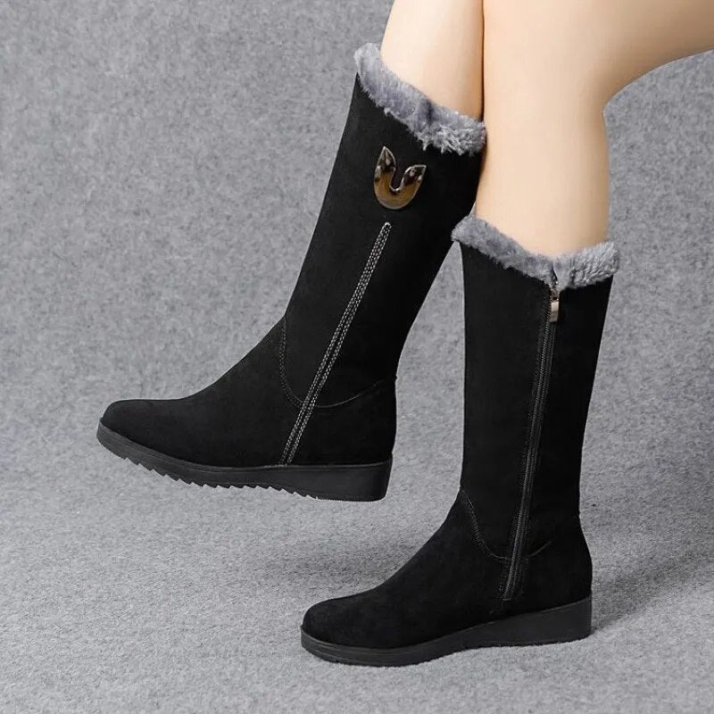 Elegant Flat Suede Boots with Zipper and for Women | Great for Casual Days