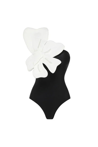 3D Floral Pearl One-Piece Swimsuit