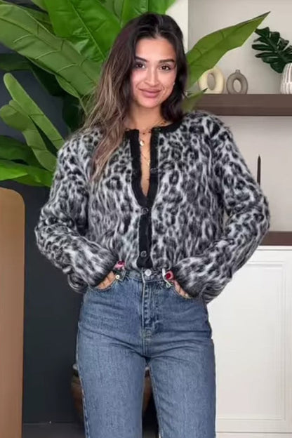 Retro Soft Touch Leopard Cardigan