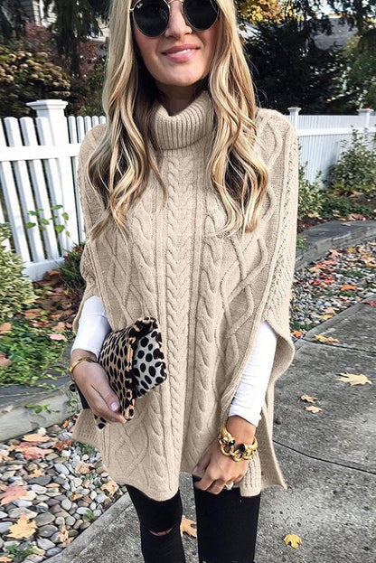 Till It's Over High Neck Cape Sweater