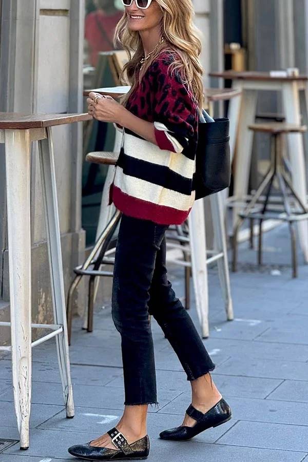 Cárdigan holgado con botones y bloques de color de leopardo de punto Stay Close