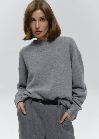 Cocoa Haze - Relaxed Knit Pullover Sweater