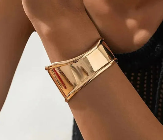 Sculpted Charm Open Cuff Bracelet