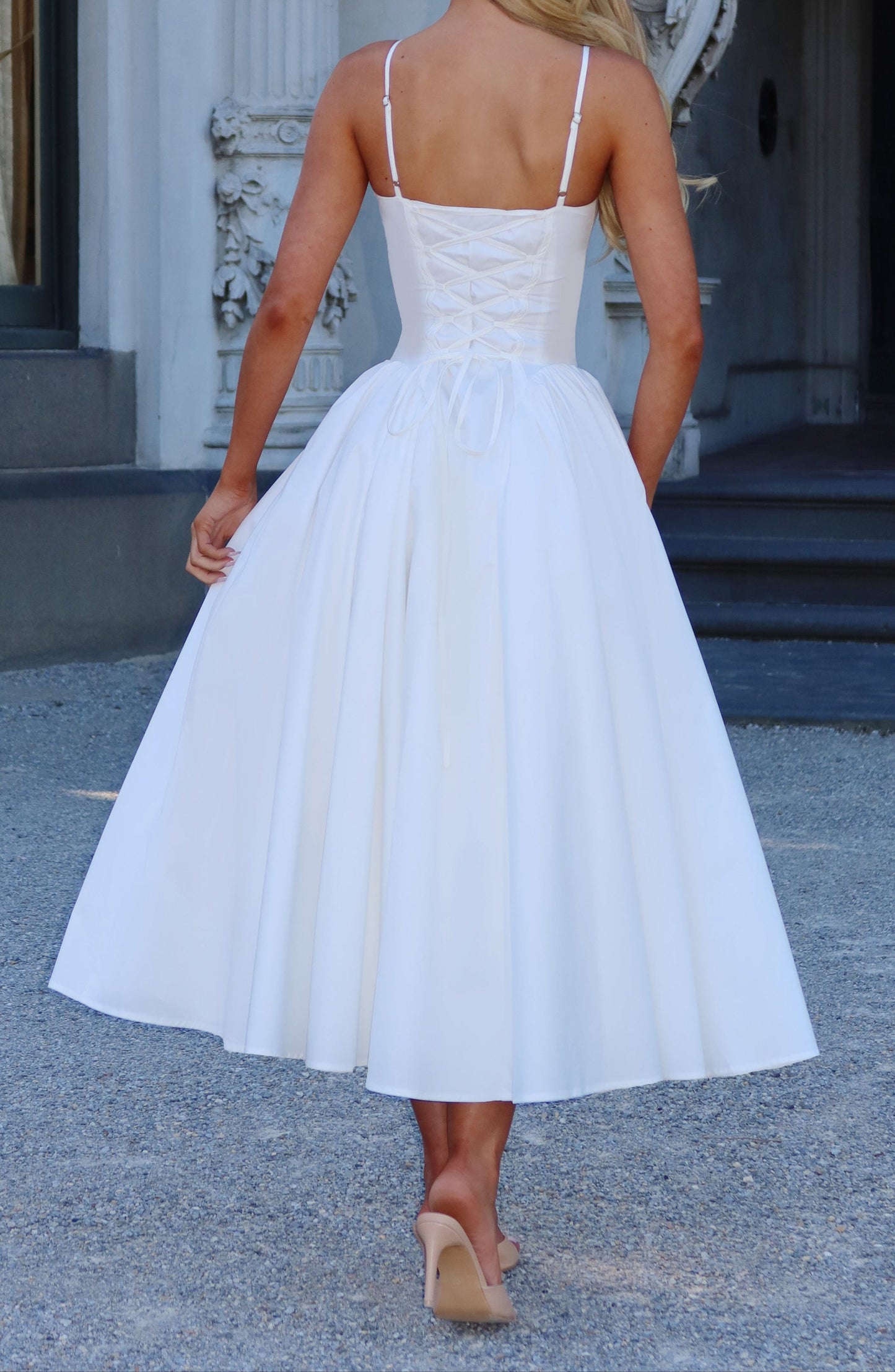 Regina Midi Dress - Ivory