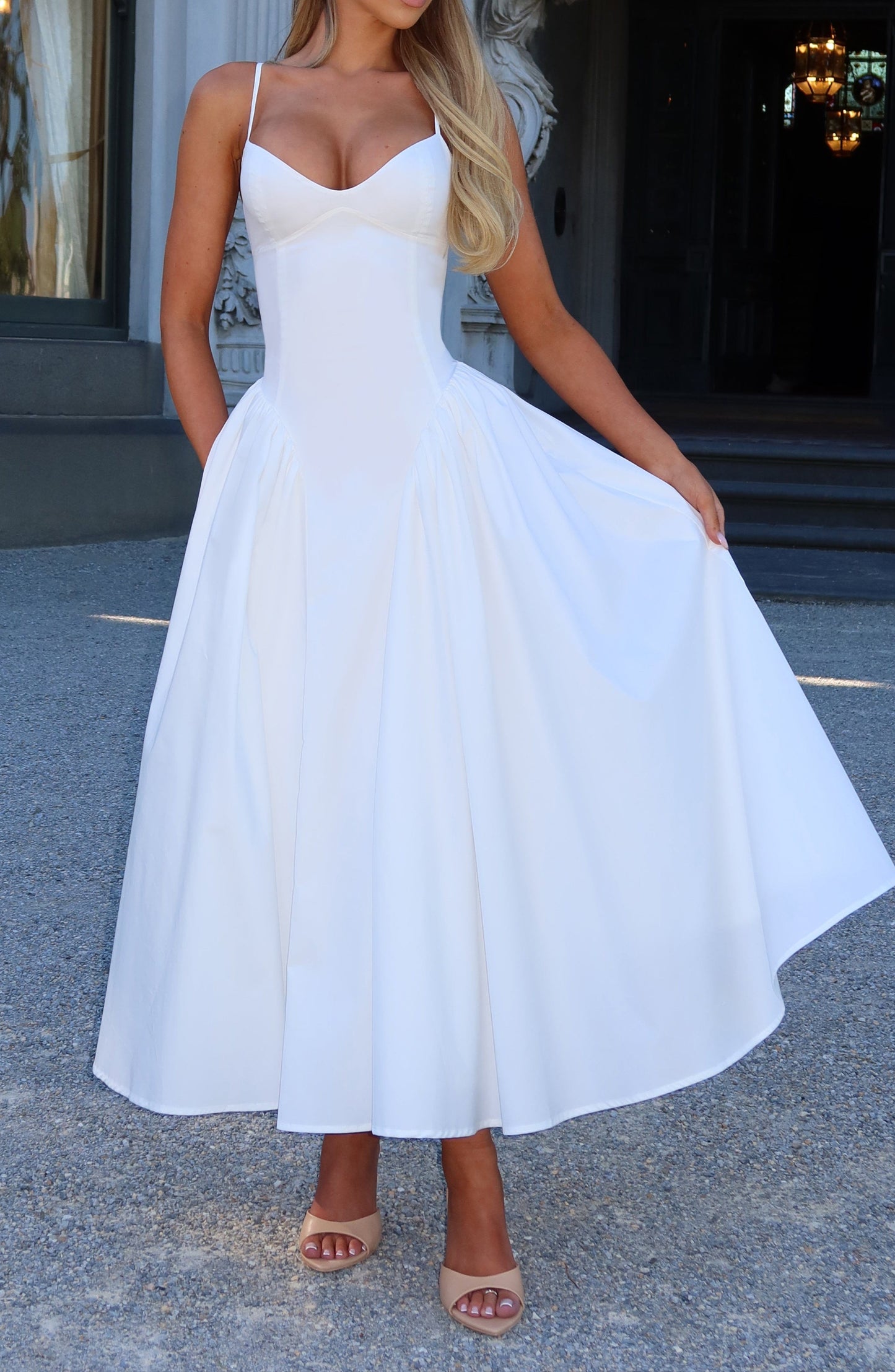 Regina Midi Dress - Ivory