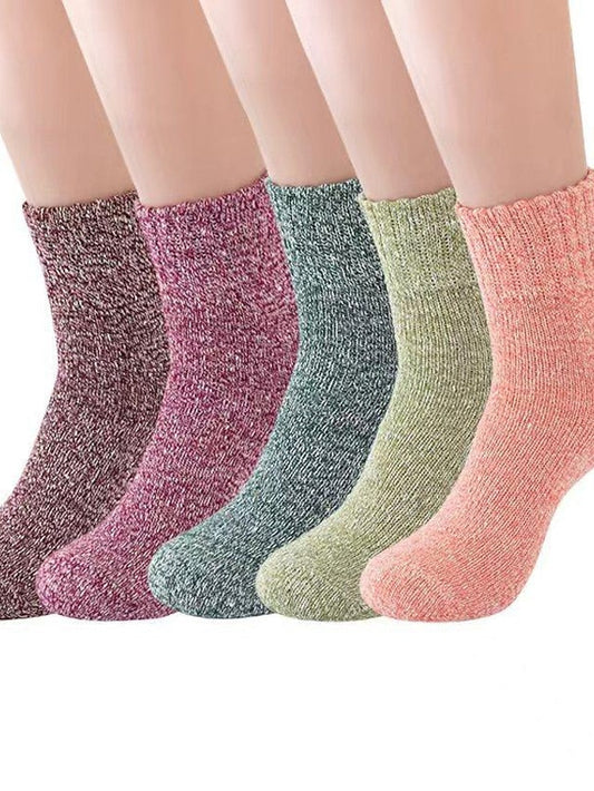 Crew Socks Home Work Daily Wool Spandex Nylon Basic Casual Classic Warm 1 Pair for Women