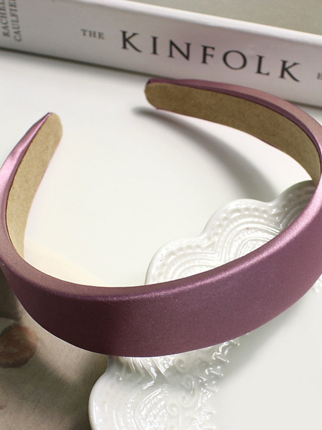 Girls' Headbands Headband For Daily Fabric 15A Satin Black 3A Satin Nude Apricot 2A Satin Champagne for Women