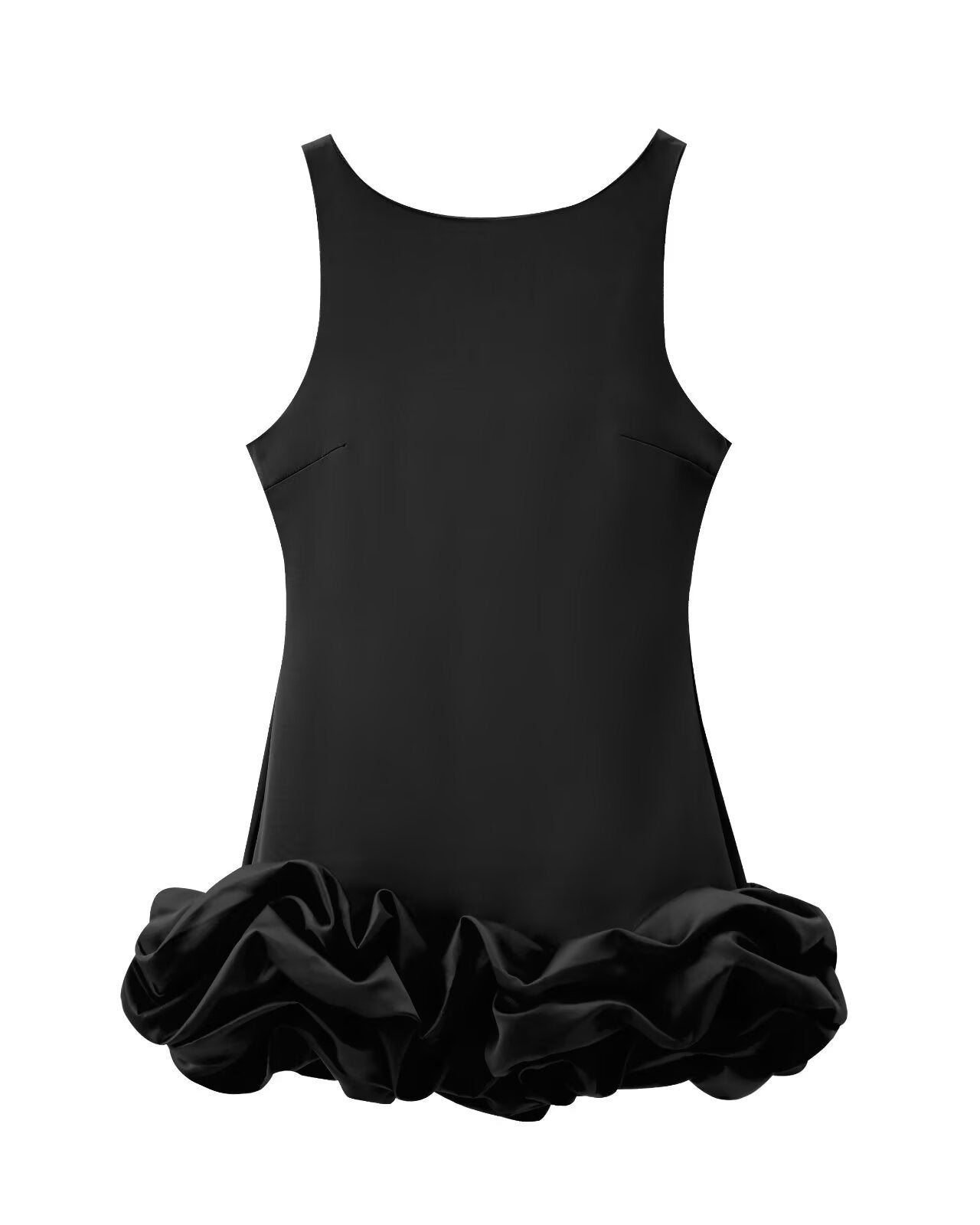 Sleeveless Suspender Flower Bud Patchwork Dress