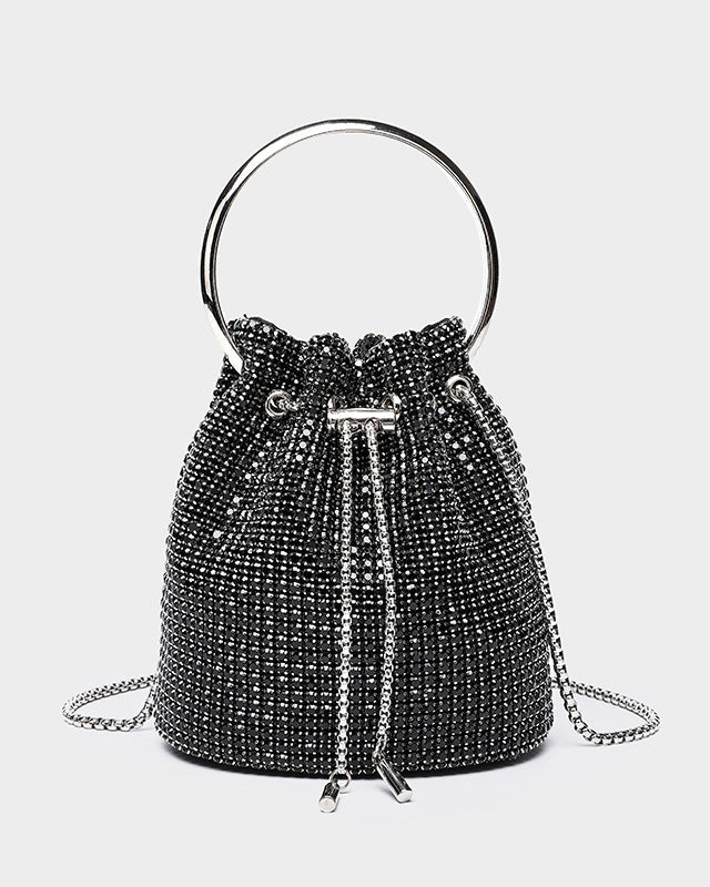 Light Luxury Rhinestone Bucket Bag