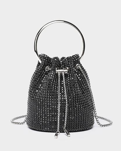 Light Luxury Rhinestone Bucket Bag