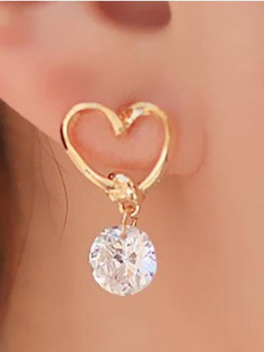 1 Pair Stud Earrings Drop Earrings For Work Daily Alloy Heart Sweet Heart for Women