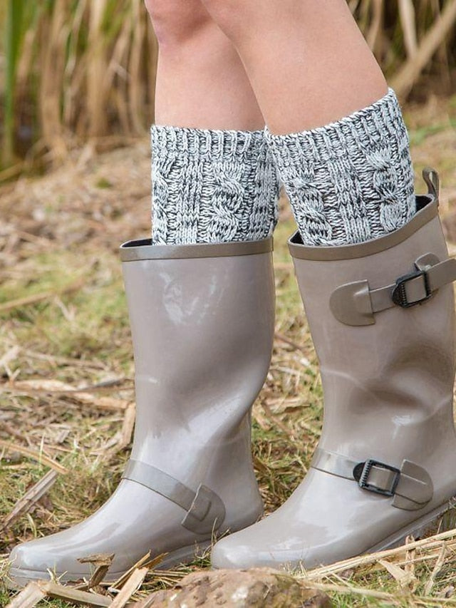 Crew Socks Home Daily Spandex Acrylic Fibers Nylon Basic Casual Classic Warm 1 Pair for Women