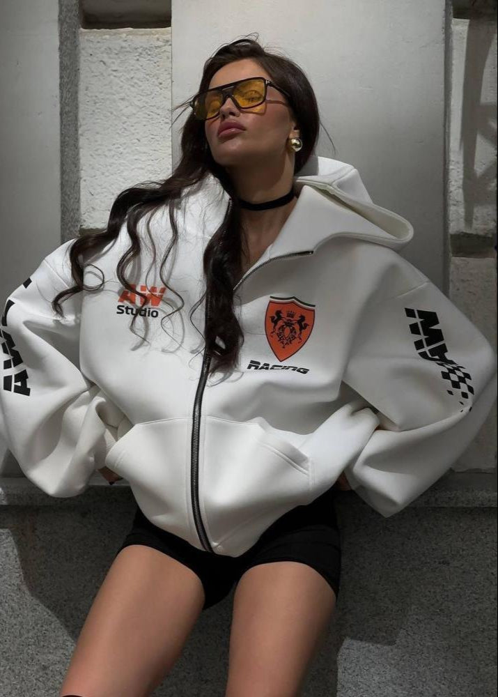 Trackside Boost - Racing-Inspired Oversized Hoodie