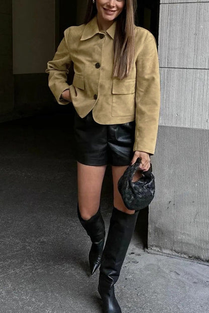 Chaqueta de ante de moda para mujer