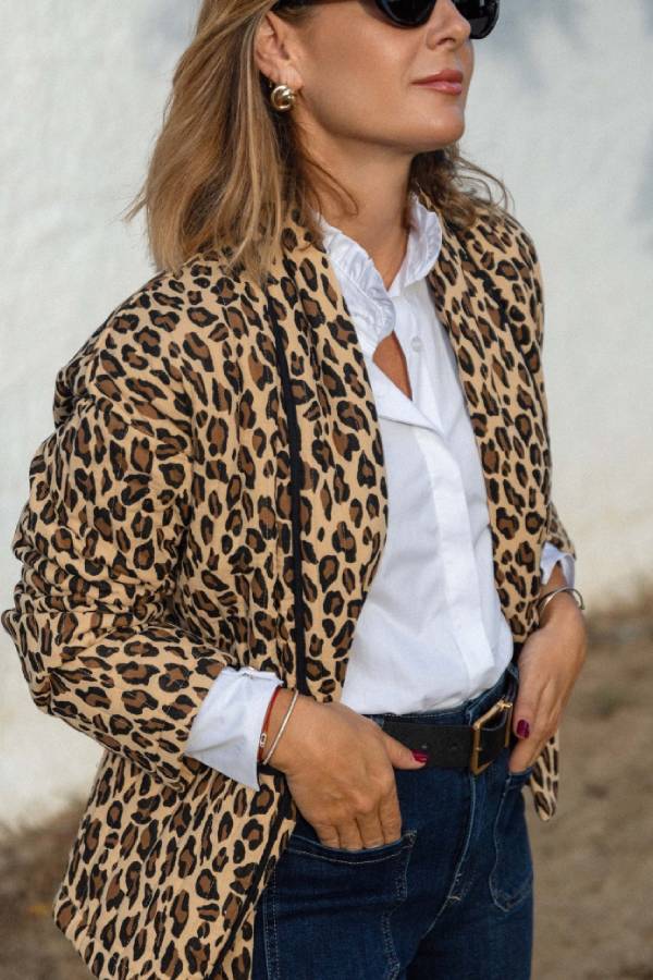 Quilted Leopard-print Jacket