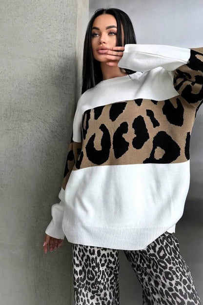 Vintage Leopard Knit Sweater