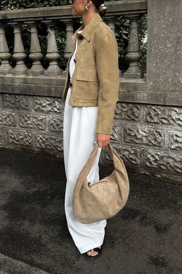 Chaqueta de ante de moda para mujer