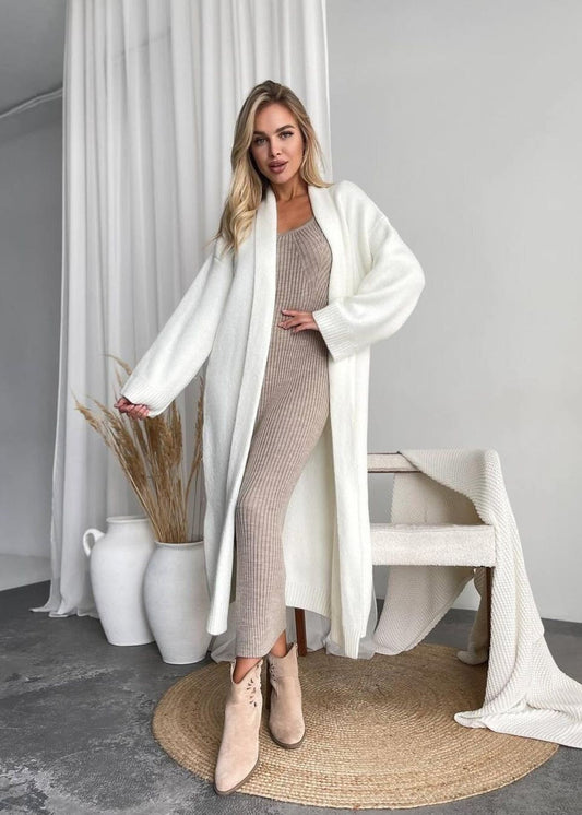 Winterhaven Belted Knit Duster – Longline Open Cardigan