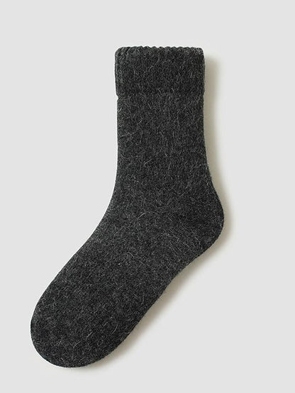 Crew Socks Thick Winter Warm Socks Home Office Work Solid Color Wool Spandex Nylon Basic Casual Classic Warm Casual 1 Pair for Women