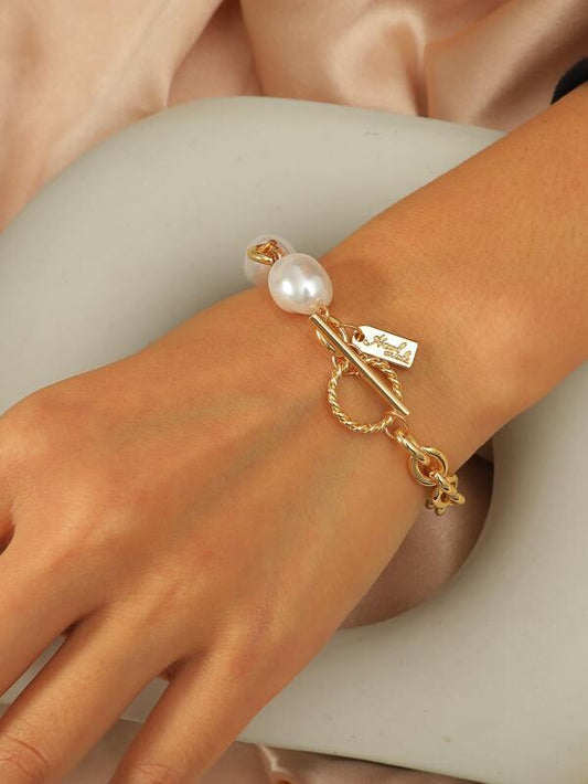 Faux Pearl Decor Bracelet for Women