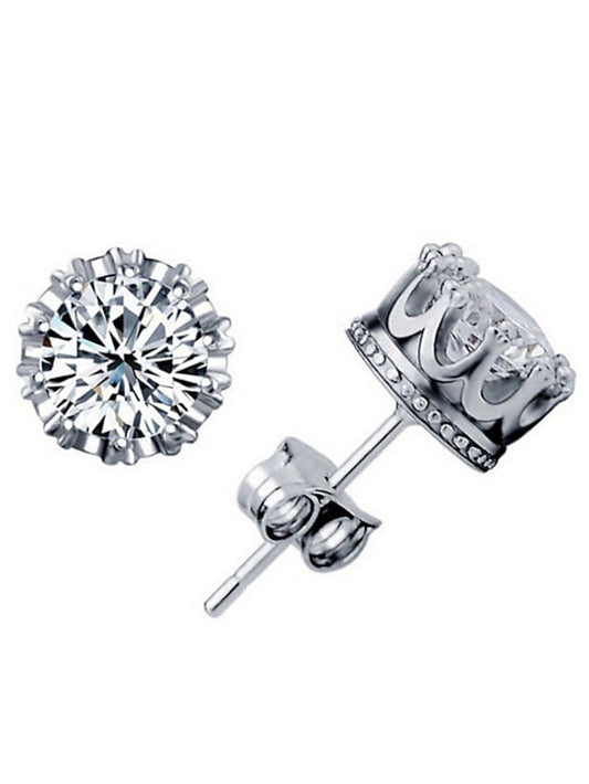 1 Pair Stud Earrings For AAA Cubic Zirconia Daily Date Alloy Classic Fashion for Women