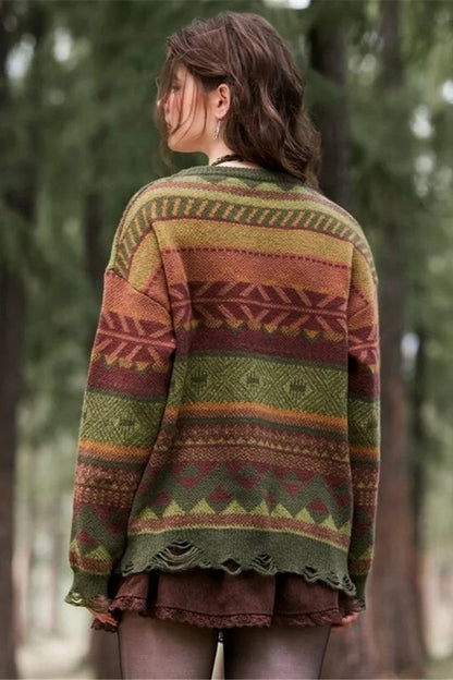 Autumn Geometric Pullover Sweater