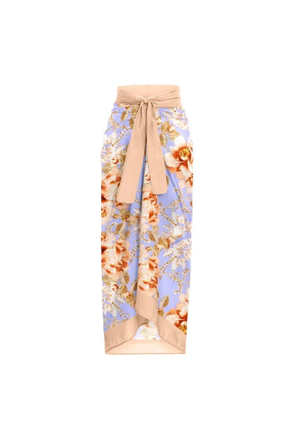 Cutout Floral Tie-Waist One-Piece Swimsuit