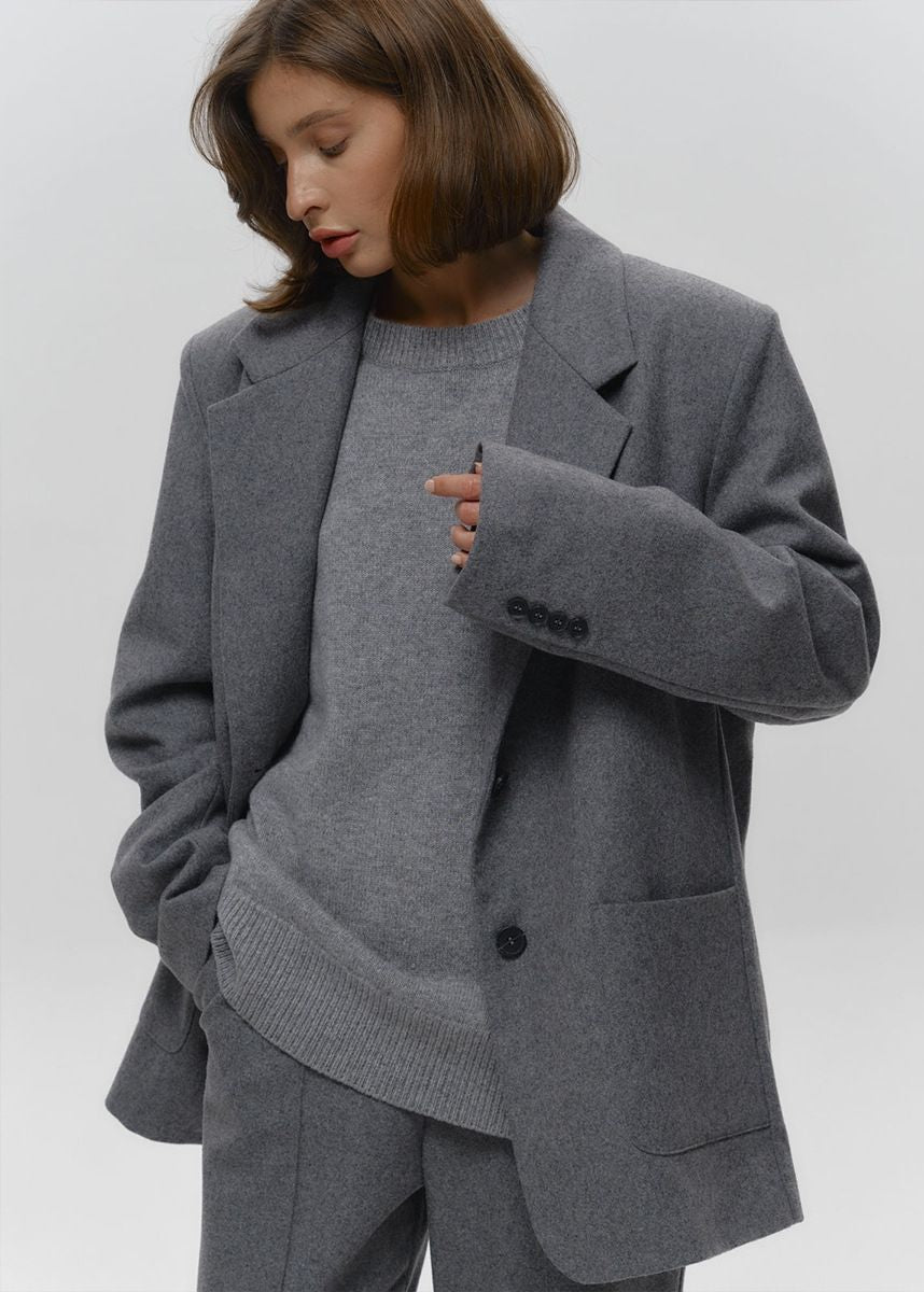 Cocoa Haze - Relaxed Knit Pullover Sweater