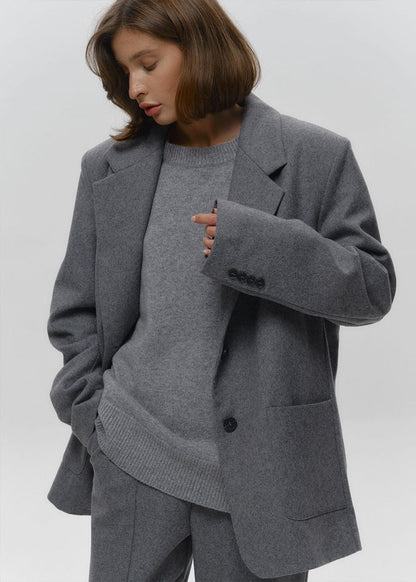 Cocoa Haze - Relaxed Knit Pullover Sweater