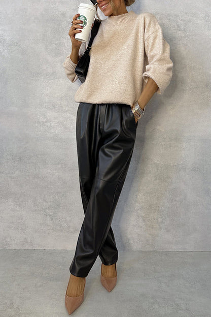 PANTALONES DE CUERO CAMEL