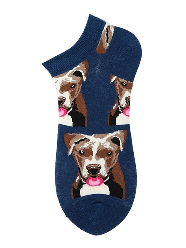 Anckle Socks Low Cut Socks Outdoor Office Work Animal Patterned Spandex Nylon Cotton Basic Casual Classic 1 Pair for Women